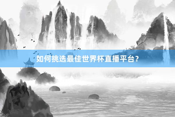 如何挑选最佳世界杯直播平台？